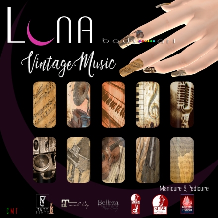 LUNA Body Art Vintage Music Nails