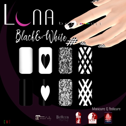 LUNA Body Art B&amp;W Nails