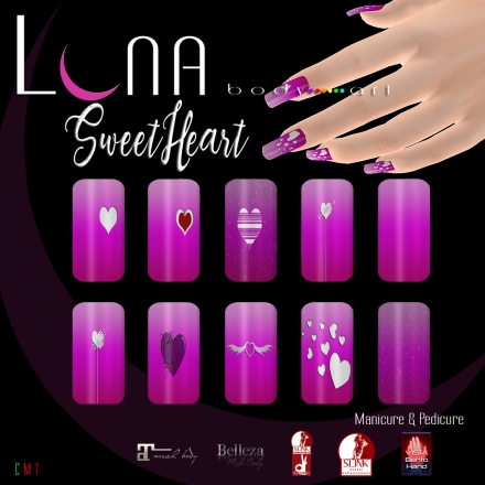 LUNA Body Art SweetHeart Nails